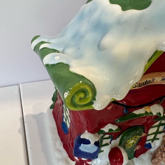 Harry and David Santas Workshop Cookie Jar Ceramic Christmas Holiday 10.5" Vtg - Picture 6 of 9